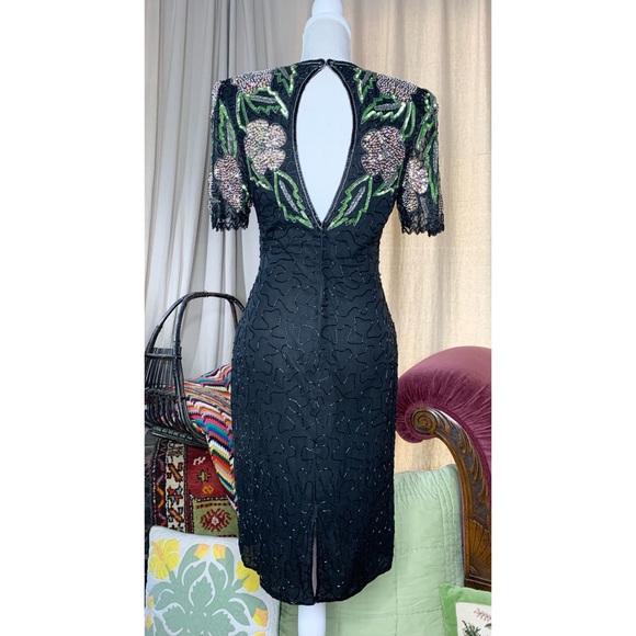 80s Scala Beaded Cocktail Dress - Picture 3 of 13